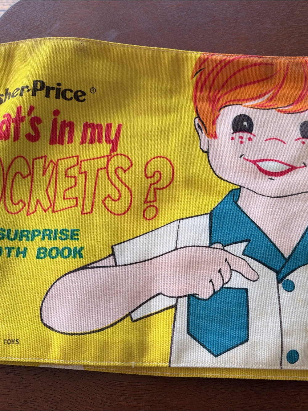 Fisher-Price Yellow and Blue Interactive Cloth Pocket Book